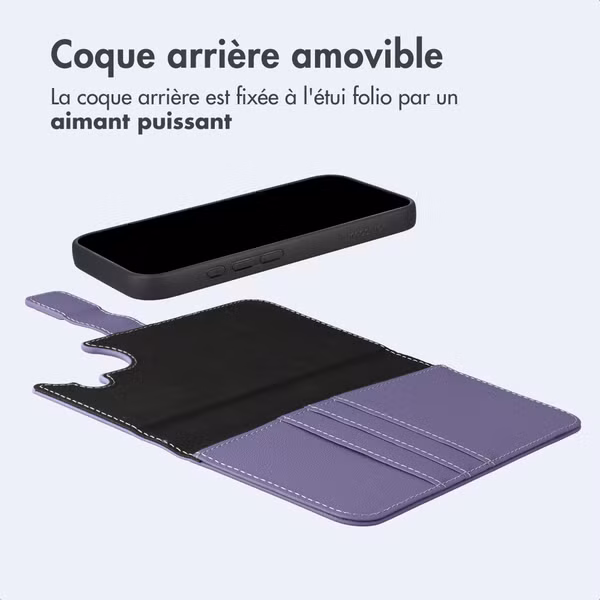 imoshion Étui portefeuille luxe 2-en-1 amovible Apple iPhone 16 - Violet