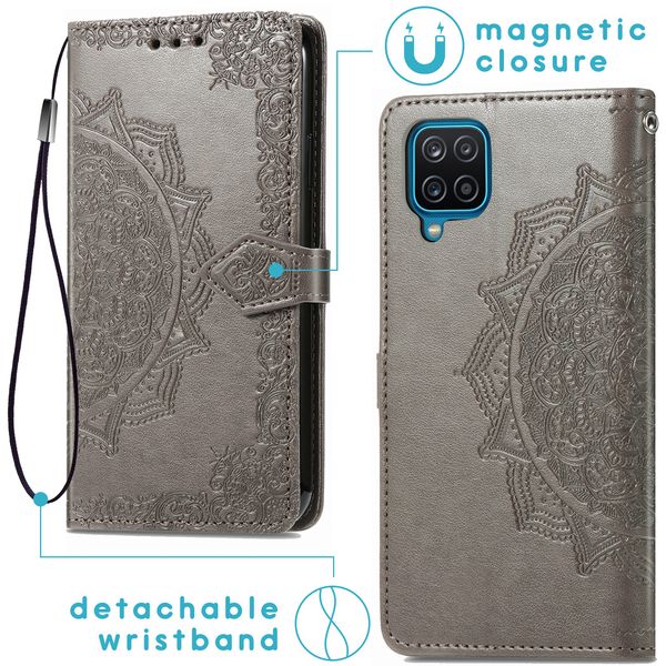 imoshion Etui de télephone Mandala Samsung Galaxy A12 - Gris