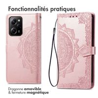 imoshion Etui de téléphone portefeuille Mandala Xiaomi Poco X5 Pro 5G - Rose Dorée