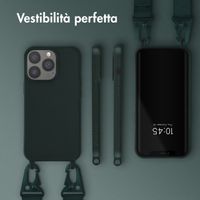 Selencia Coque silicone avec cordon amovible Apple iPhone 13 - Vert foncé