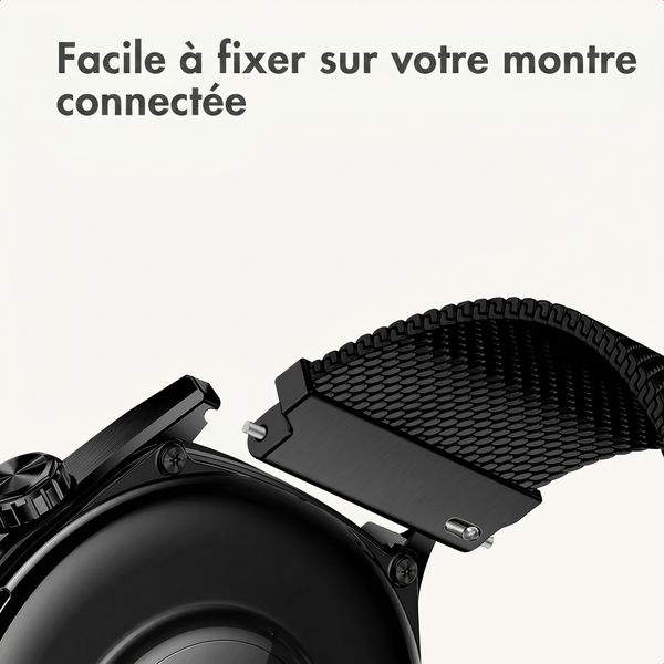 imoshion Bracelet magnétique milanais  - Connexion universelle 22 mm - Noir