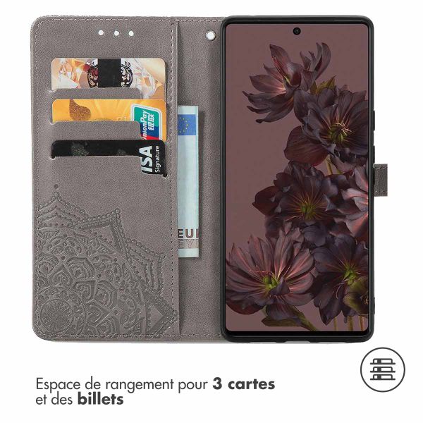 imoshion Etui de téléphone portefeuille Mandala Google Pixel 7 Pro - Gris