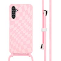 imoshion Coque design en silicone avec cordon Samsung Galaxy A14 (5G/4G) - Retro Pink