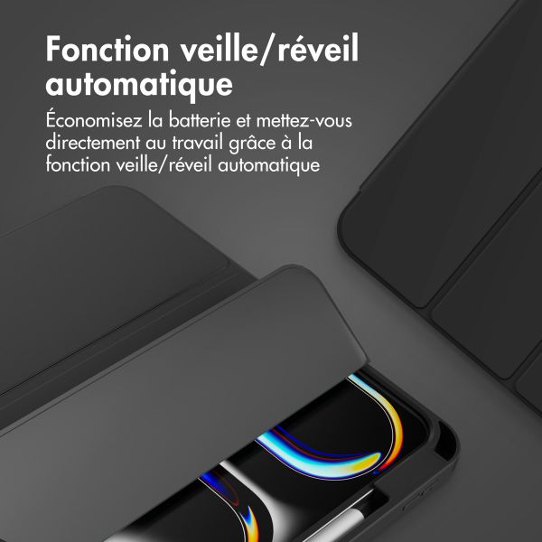 Accezz Coque tablette portefeuille Smart Silicone Apple iPad Pro 13 (2025) M5 / (2024) M4 - Noir