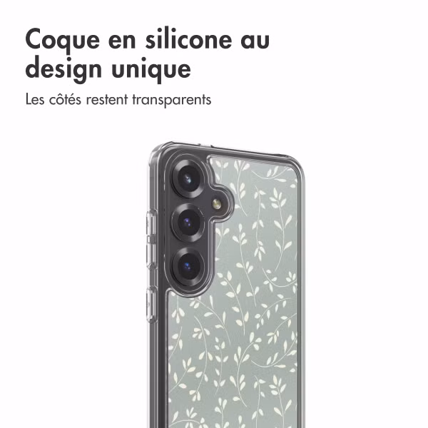 imoshion Coque Design Samsung Galaxy S25 - Smoke Green Flowers