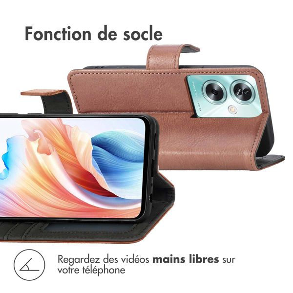 imoshion Étui de téléphone portefeuille Luxe pour Oppo A79 - Brun