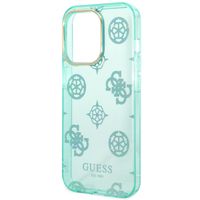 Guess Coque Peony Glitter iPhone 14 Pro - Turquoise