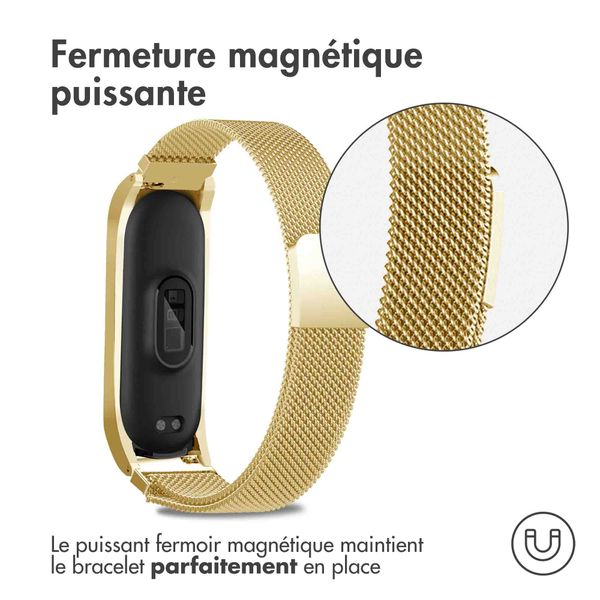 imoshion Bracelet magnétique milanais le Xiaomi Mi Band 5 / 6 - Dorée