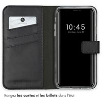 Selencia Étui portefeuille en cuir véritable Apple iPhone X / Xs - Noir