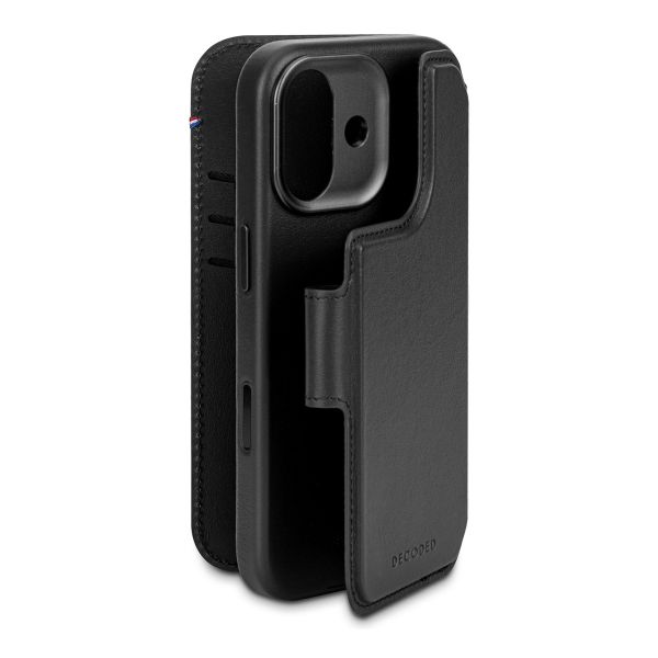 Decoded Portefeuille détachable 2 en 1 en cuir MagSafe Apple iPhone 17 - Noir