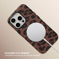 Selencia Coque Sabi imprimé panthère avec MagSafe Apple iPhone 15 Pro - Mocha Brown