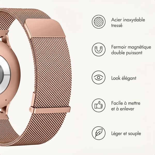 imoshion Bracelet magnétique milanais  - Connexion universelle 20 mm - Rose Gold