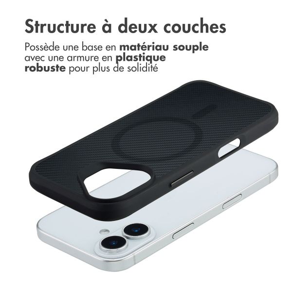 imoshion Rugged Hybrid Carbon Case avec MagSafe Apple iPhone 17 - Noir