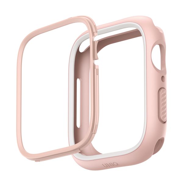 Uniq Moduo Coque Apple Watch avec Lunette interchangeable Apple Watch 4-9 / SE - 44/45 mm - Blush (Pink/White)