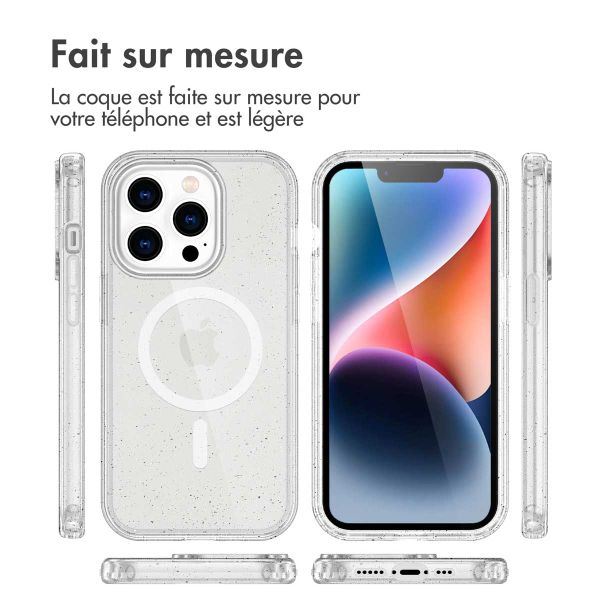 imoshion Coque Pailletée avec MagSafe Apple iPhone 13 Pro - Paillettes Transparent