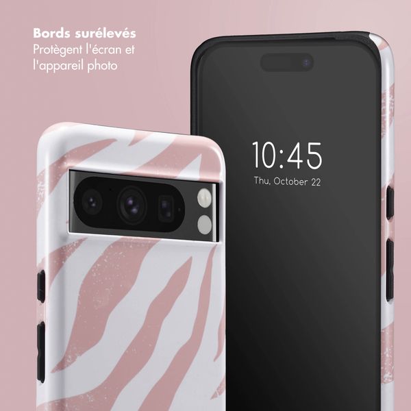 Selencia Coque arrière Vivid Tough Google Pixel 8 Pro - Colorful Zebra Old Pink