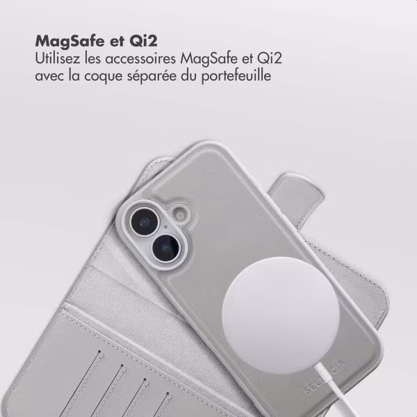 Selencia Étui portefeuille amovible Olyn avec MagSafe Apple iPhone 17 - Gris