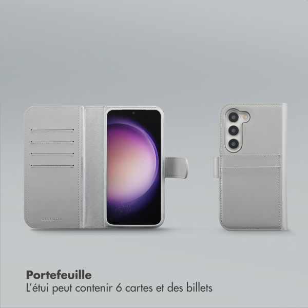 Selencia Étui portefeuille amovible Olyn avec MagSafe Samsung Galaxy S23 - Gris
