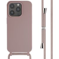 imoshion Coque en silicone avec cordon Apple iPhone 15 Pro - Sand Pink