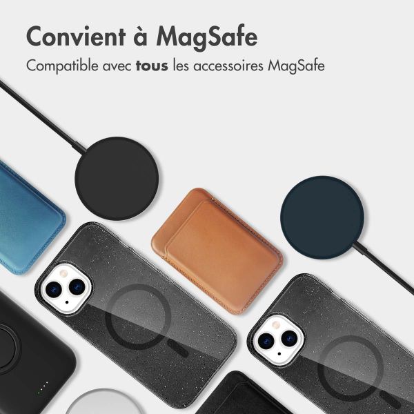 imoshion Coque Pailletée avec MagSafe Apple iPhone 14 - Glitter Noir