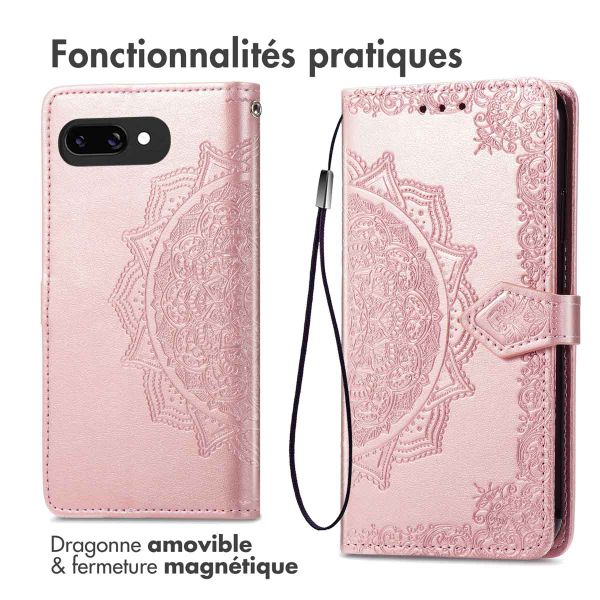 imoshion Etui de téléphone portefeuille Mandala Google Pixel 9a - Rose Dorée