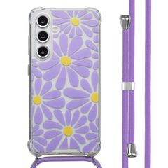 imoshion Coque Design avec cordon Samsung Galaxy S24 FE - Tropical Violet Flowers Connect