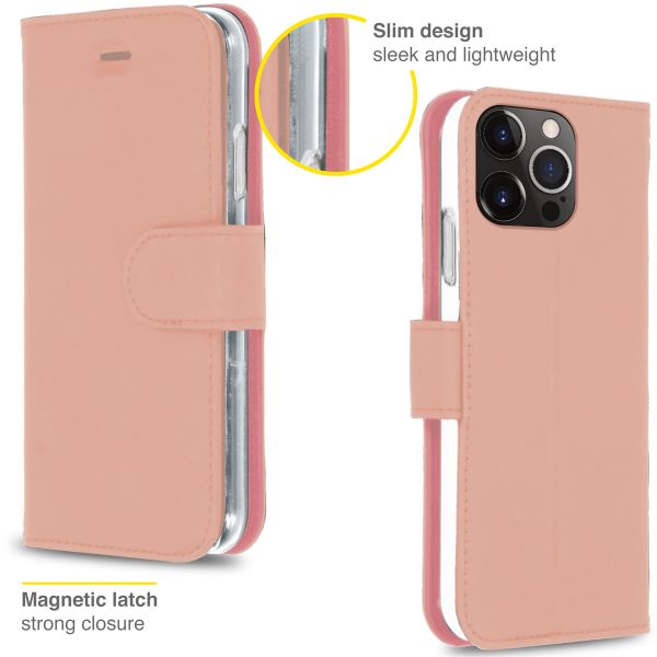 Accezz Étui de téléphone portefeuille Wallet iPhone 13 Pro - Rose Champagne