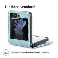 imoshion Étui de télephone portefeuille Luxe Samsung Galaxy Z Flip 5 - Bleu clair