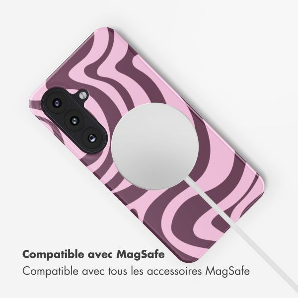 Selencia Coque arrière Vivid avec MagSafe Samsung Galaxy S26 Plus - Wavy Swirl Pink Plum