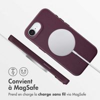Accezz Coque arrière en cuir avec MagSafe Apple iPhone 16e - Heath Purple