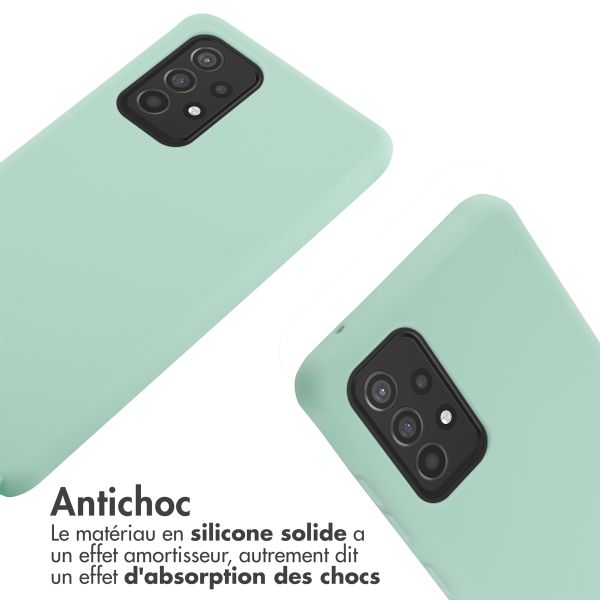 imoshion Coque en silicone avec cordon Samsung Galaxy A52(s) (5G/4G) - Vert menthe