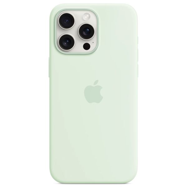 Apple Coque en silicone MagSafe Apple iPhone 15 Pro Max - Soft Mint