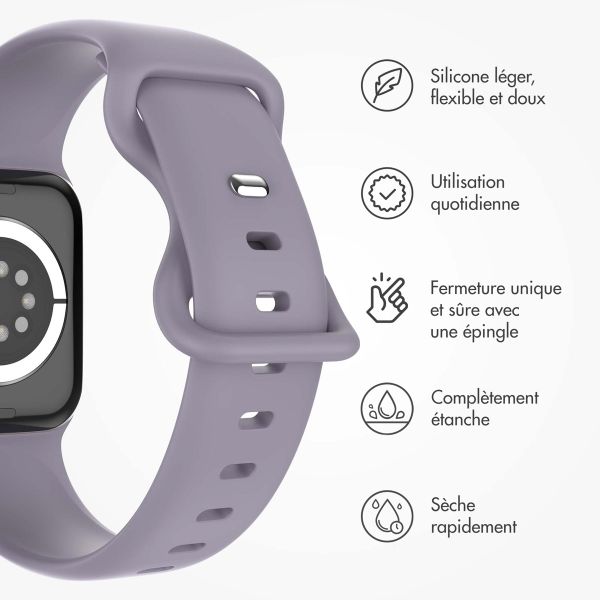 imoshion Bracelet en silicone⁺ Apple Watch Series 1 t/m 11 / SE / Ultra (44/45/46/49 mm) - Taille M/L - Lavender