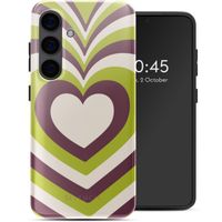 Selencia Coque arrière Vivid Tough Samsung Galaxy S24 - Double Hearts Plum Fern