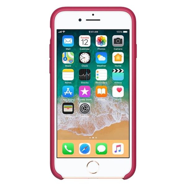 Apple Coque en silicone Apple iPhone SE (2022 / 2020) / 8 / 7 - Rose Red