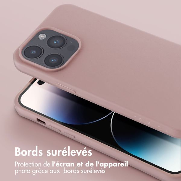 Selencia Coque silicone avec cordon amovible iPhone 14 Pro Max - Sand Pink