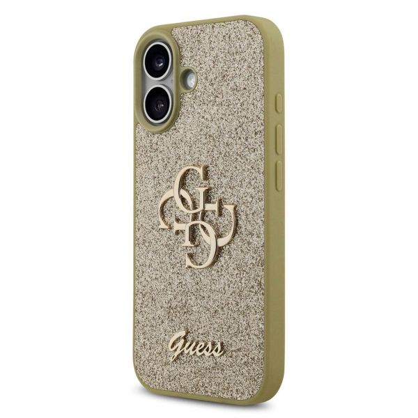 Guess Coque 4G Metal Logo Glitter Apple iPhone 17 - Doré