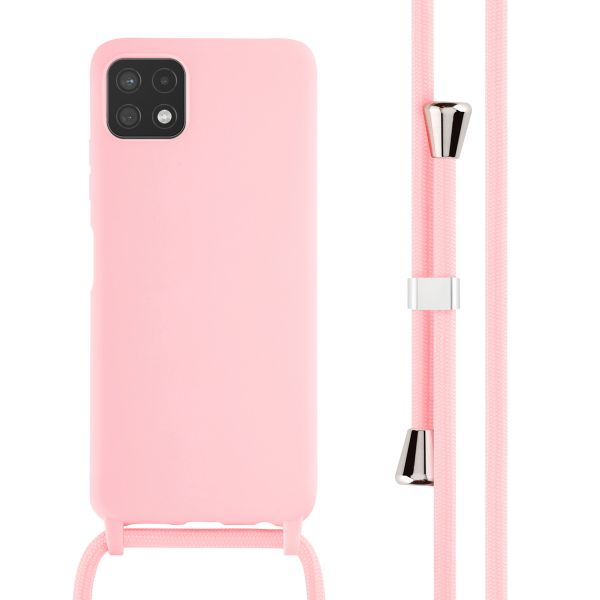 imoshion Coque en silicone avec cordon Samsung Galaxy A22 (5G) - Rose