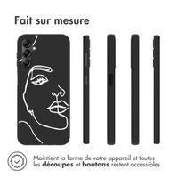 imoshion Coque Design Samsung Galaxy A14 (5G/4G) - Visage abstrait - Noir