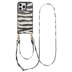 Selencia Coque de télephone Nova avec cordon et porte-cartes Apple iPhone 15 Pro Max - Zazzy Zebra