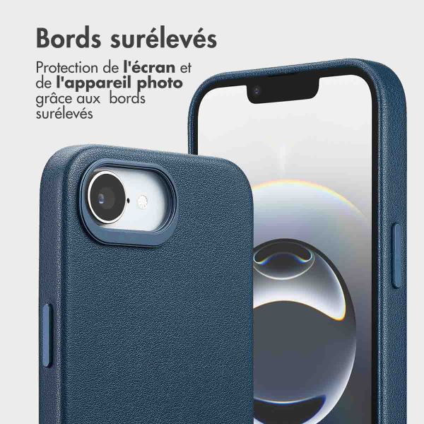 Accezz Étui de télephone portefeuille en cuir 2-en-1 avec MagSafe Apple iPhone 16e - Nightfall Blue