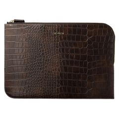 Selencia Pochette ordinateur Croco 11 pouces - Choco Brown