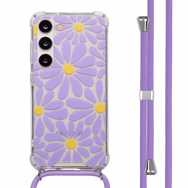 imoshion Coque Design avec cordon Samsung Galaxy S23 - Tropical Violet Flowers Connect