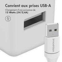 imoshion Câble tressé magnétique - USB-A vers Lightning - 1 mètre - Blanc