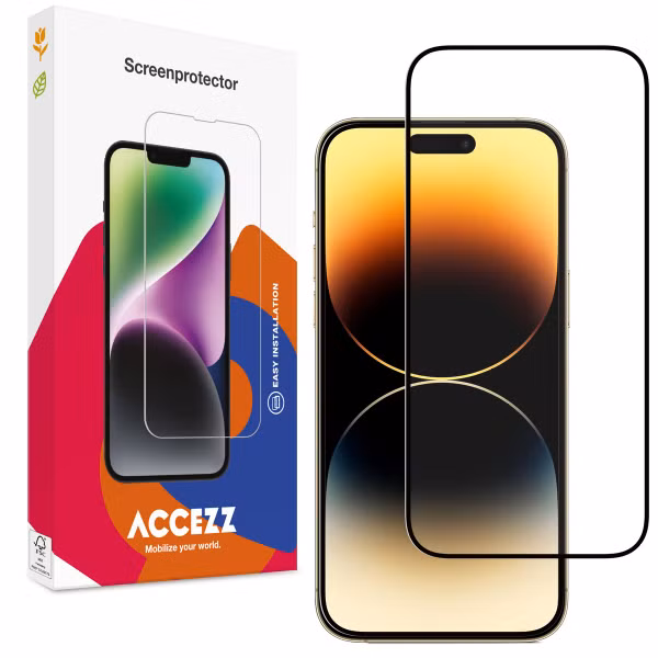 Accezz Protection d'écran en verre trempé Full Cover Apple iPhone 14 Pro Max / 15 Plus / 16 Plus