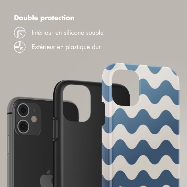 Selencia Coque arrière Vivid Tough iPhone 11 - Wave Vibes Classic Blue