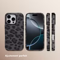 Selencia Coque Sabi imprimé panthère avec MagSafe Apple iPhone 16 Pro - Midnight Black