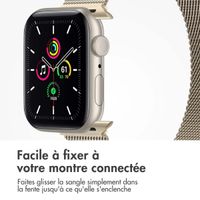 imoshion Bracelet magnétique milanais Apple Watch Series 1 - 11 / SE / Ultra (44/45/46/49 mm) - Taille S - Starlight