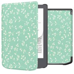 imoshion Design Slim Hard Case Sleepcover Pocketbook Verse Lite - Smoke Green Flowers