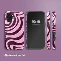 Selencia Coque arrière Vivid avec MagSafe Apple iPhone 17 - Wavy Swirl Pink Plum